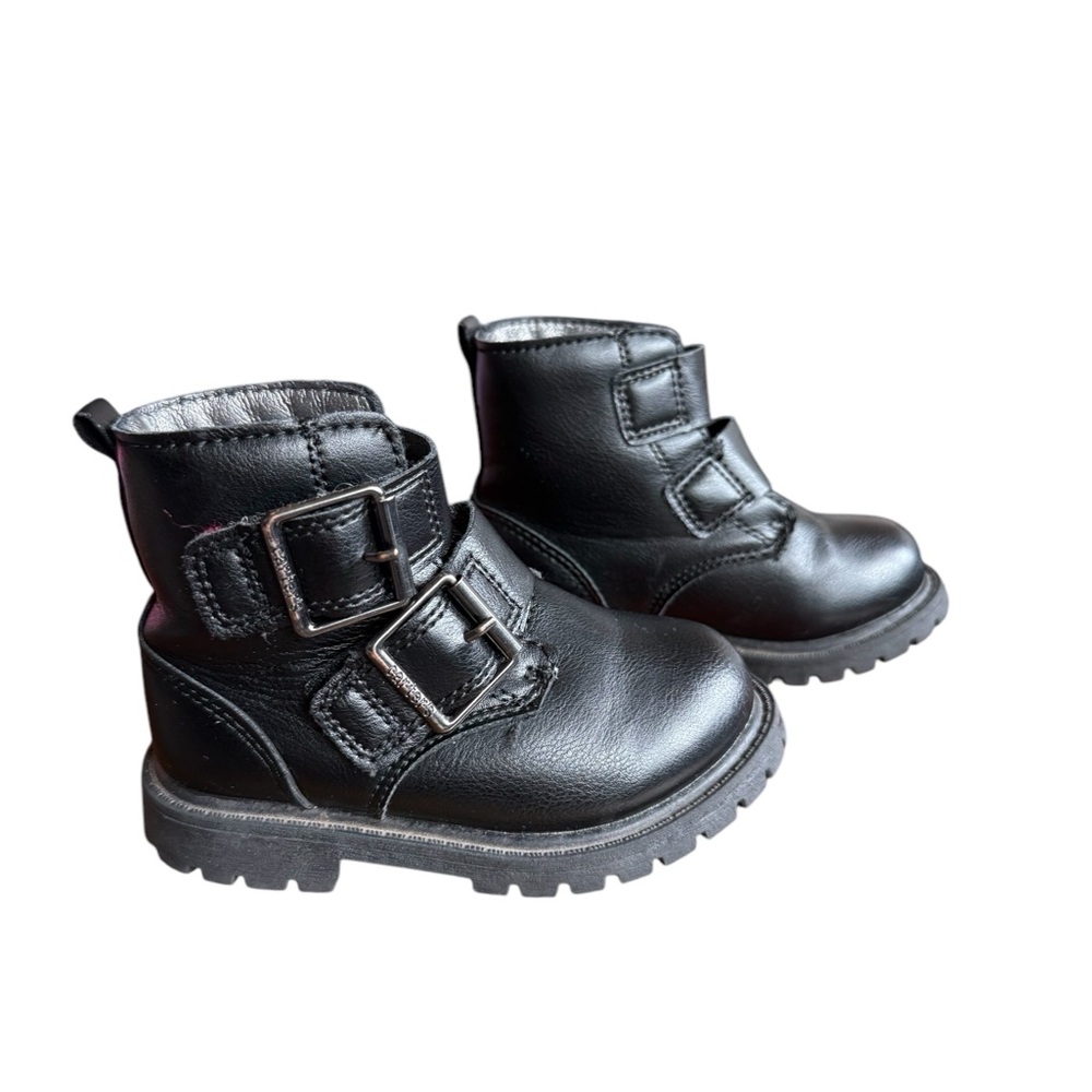 Carters Kids Black Leather Boots